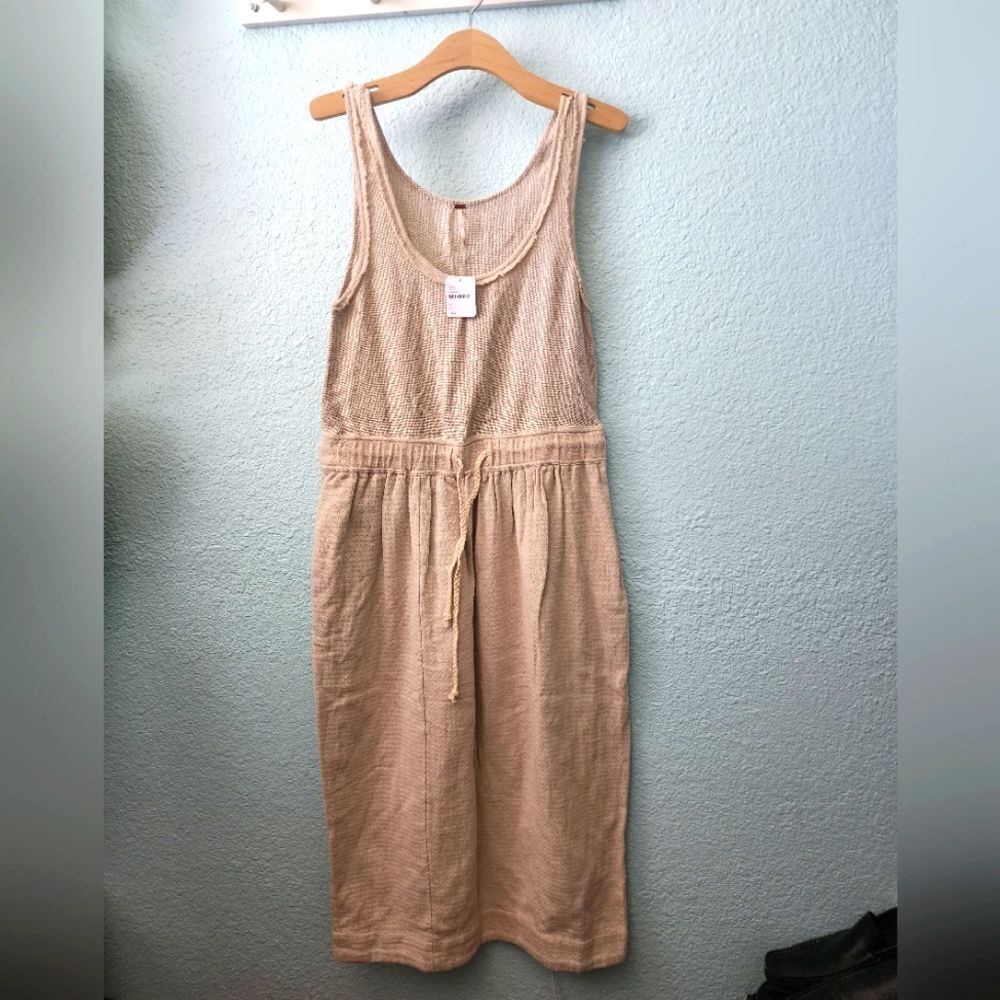 Free People Beige Midi Tank Dress